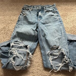Distressed Blue Jeans